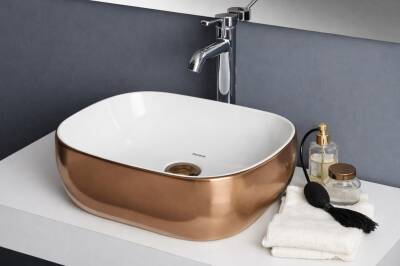 Smanni - Niv 42 Tezgah Üstü Lavabo Rose/Beyaz OUTLET - LV1193-321-TESHIR - 2
