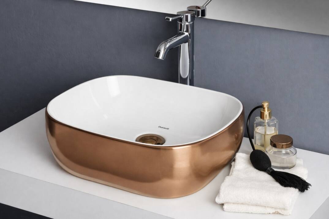 Smanni - Niv 42 Tezgah Üstü Lavabo Rose/Beyaz OUTLET - LV1193-321-TESHIR - 2