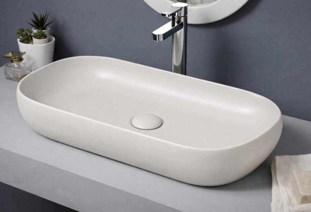 Smanni - Niv 70 Tezgah Üstü Lavabo Mat Sahra OUTLET - LV1191-209-TESHIR - 2
