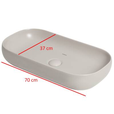 Smanni - Niv 70 Tezgah Üstü Lavabo Mat Sahra OUTLET - LV1191-209-TESHIR - 3