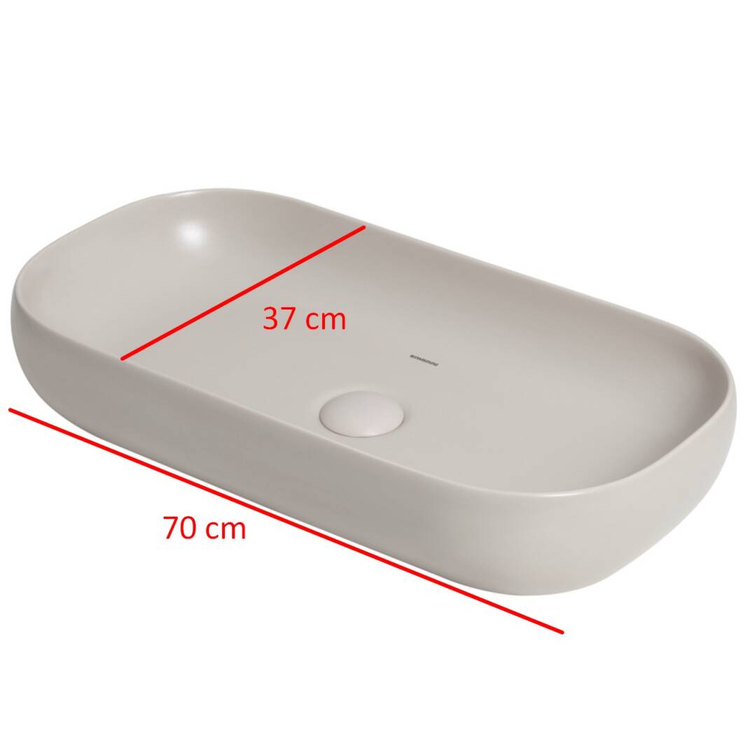 Smanni - Niv 70 Tezgah Üstü Lavabo Mat Sahra OUTLET - LV1191-209-TESHIR - 3