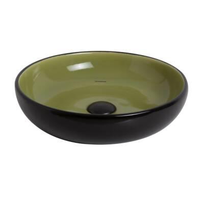 Smanni - Nukki Tezgah Üstü Lavabo Mat Siyah/Yosun Yeşili OUTLET - LV1070-306-TESHIR - 1
