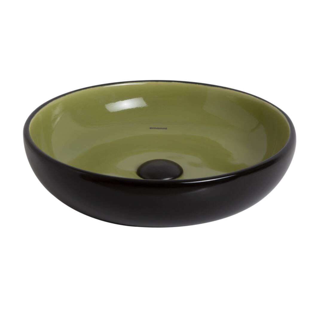 Smanni - Nukki Tezgah Üstü Lavabo Mat Siyah/Yosun Yeşili OUTLET - LV1070-306-TESHIR - 1