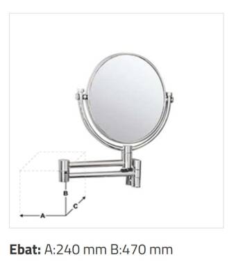 Sonia - Omax Çift Kollu Çift Yönlü 2X Büyüteçli Ayna Krom OUTLET - M1011-D 2X-TESHIR - 3