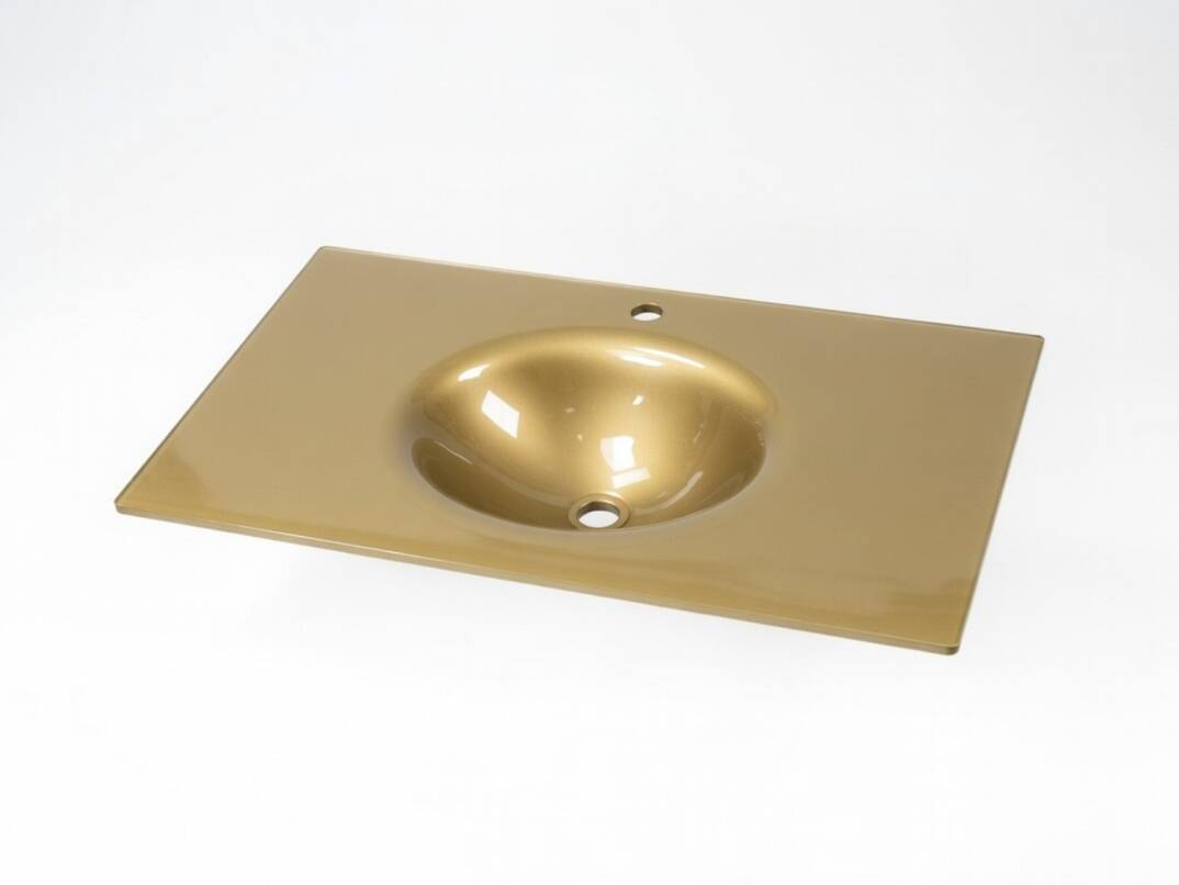 Sultani Cam Lavabo Altın 50x100 cm OUTLET - 14L256968-TESHIR - 1