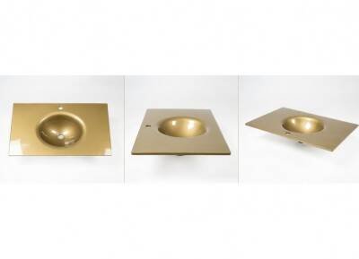 Sultani Cam Lavabo Altın 50x100 cm OUTLET - 14L256968-TESHIR - 2