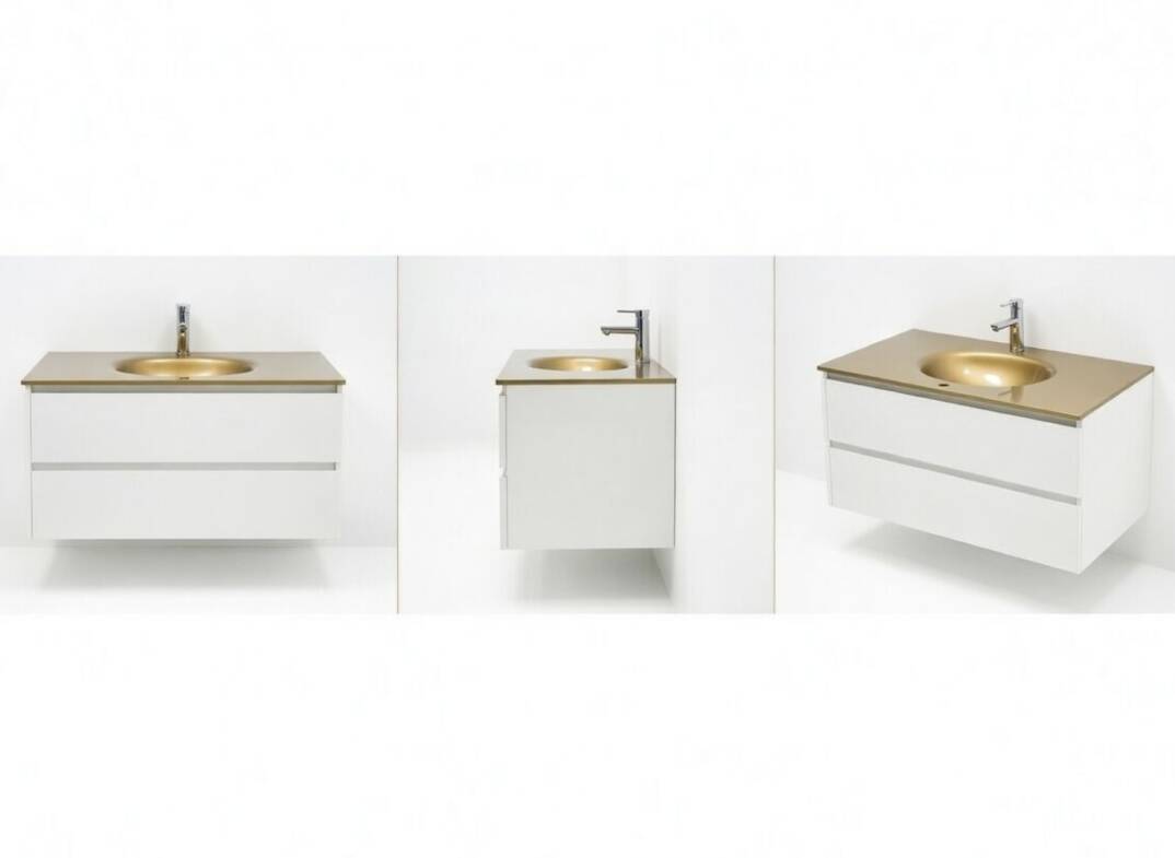 Sultani Cam Lavabo Altın 50x100 cm OUTLET - 14L256968-TESHIR - 4