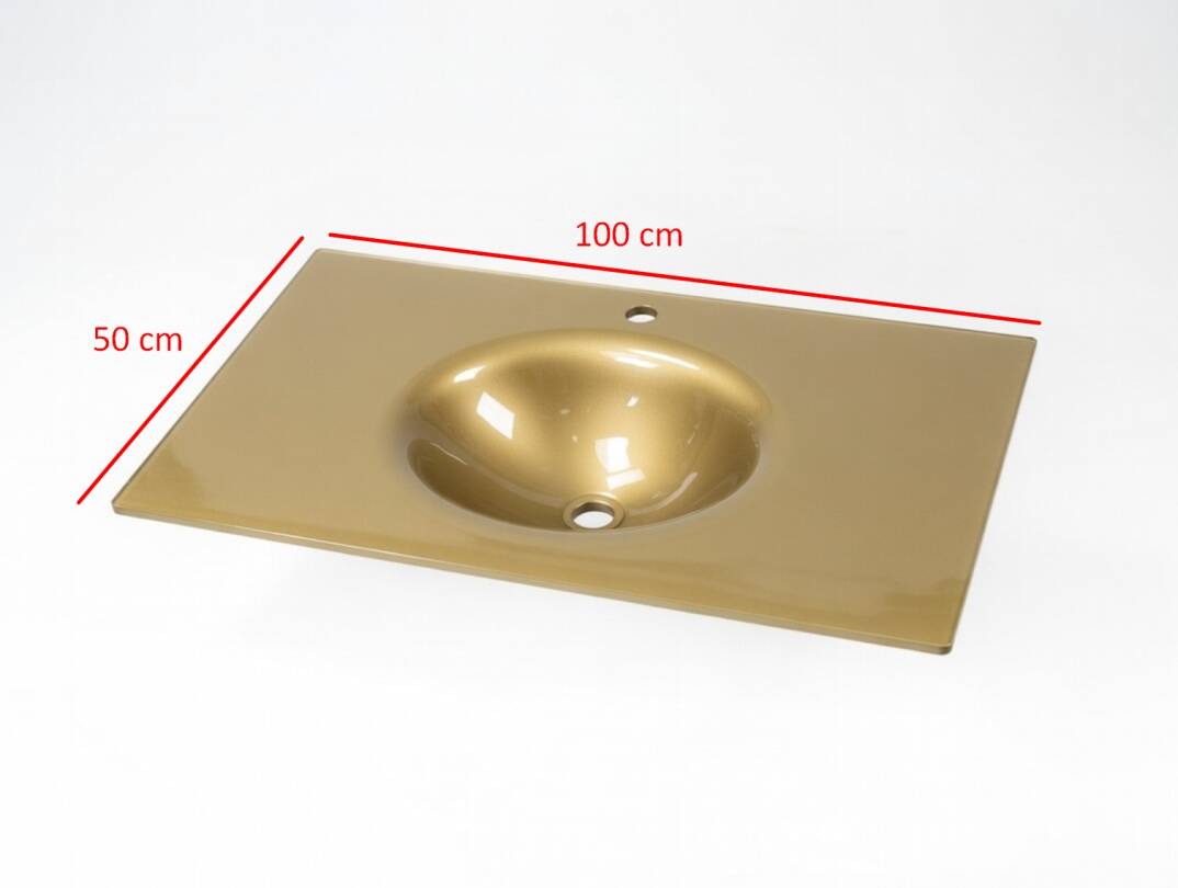 Sultani Cam Lavabo Altın 50x100 cm OUTLET - 14L256968-TESHIR - 5