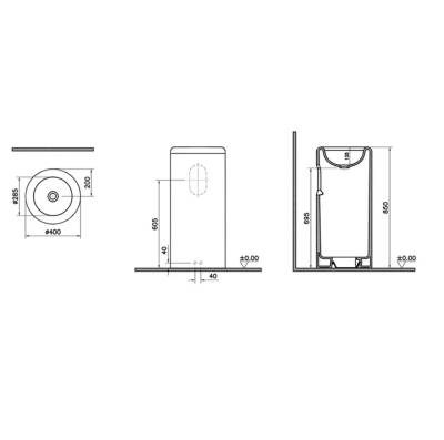 Vitra - Liquid 40x40 Cm Monoblok Lavabo Beyaz - 7318B403-0016 - 6