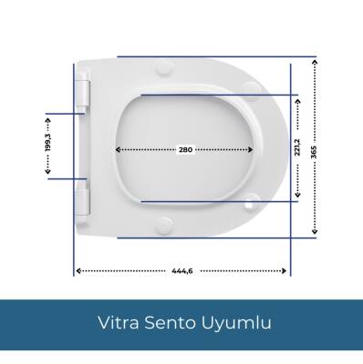 Vitra - Sento Slim Yavaş Kapanan Klozet Kapağı - 120-003-009 - 6