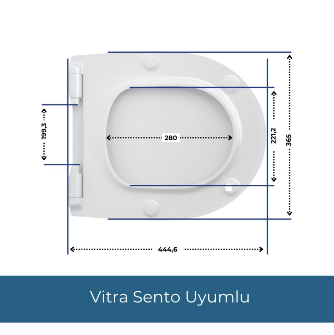 Vitra - Sento Slim Yavaş Kapanan Klozet Kapağı - 120-003-009 - 6
